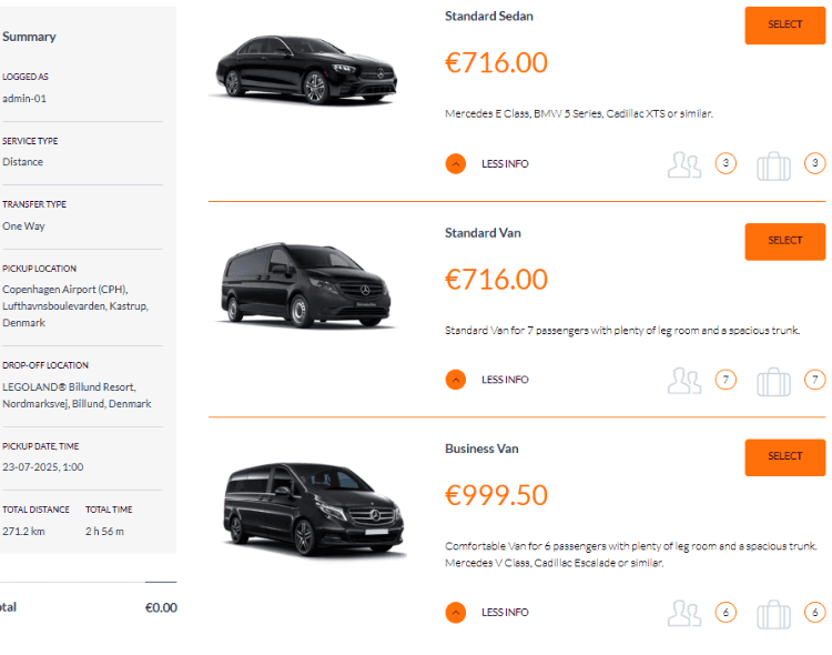 Choose the vehicle